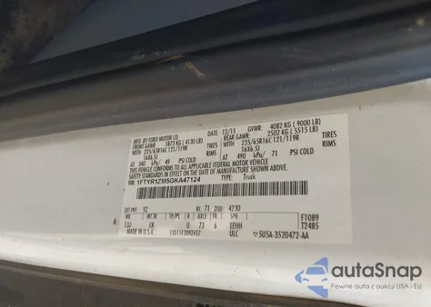 2016 Ford Transit-250 z USA, uszkodzony, nr VIN 1FTYR1ZM5GKA47124